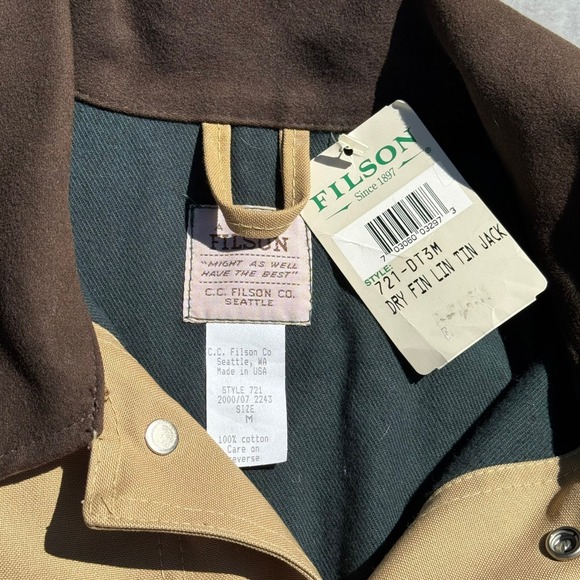 C.C. Filson Klondike 721 Dry Finish Work Coat Men Medium Snap Canvas USA New NWT - Picture 3 of 8